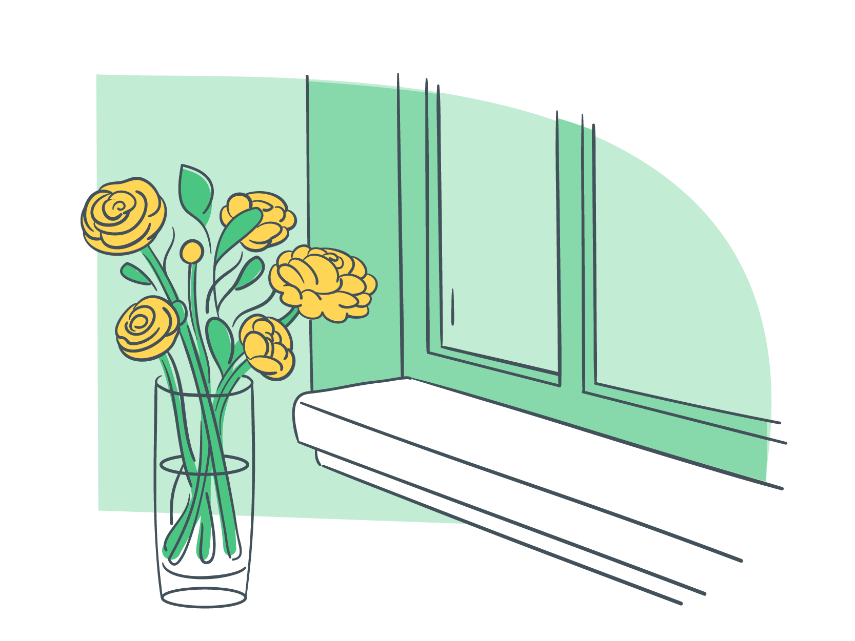 Flowers inside illustration
